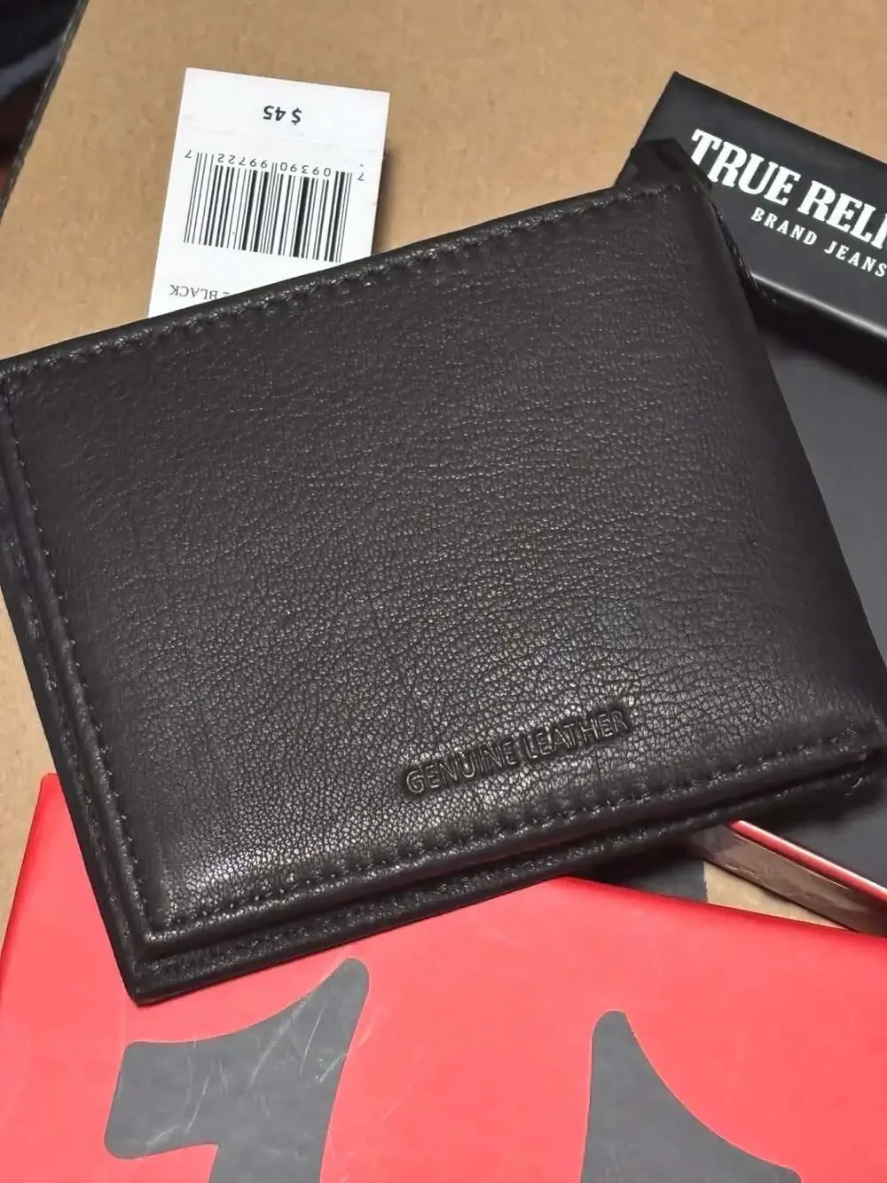 True Religion Colston Men's Black Leather Bifold Wallet TR204292